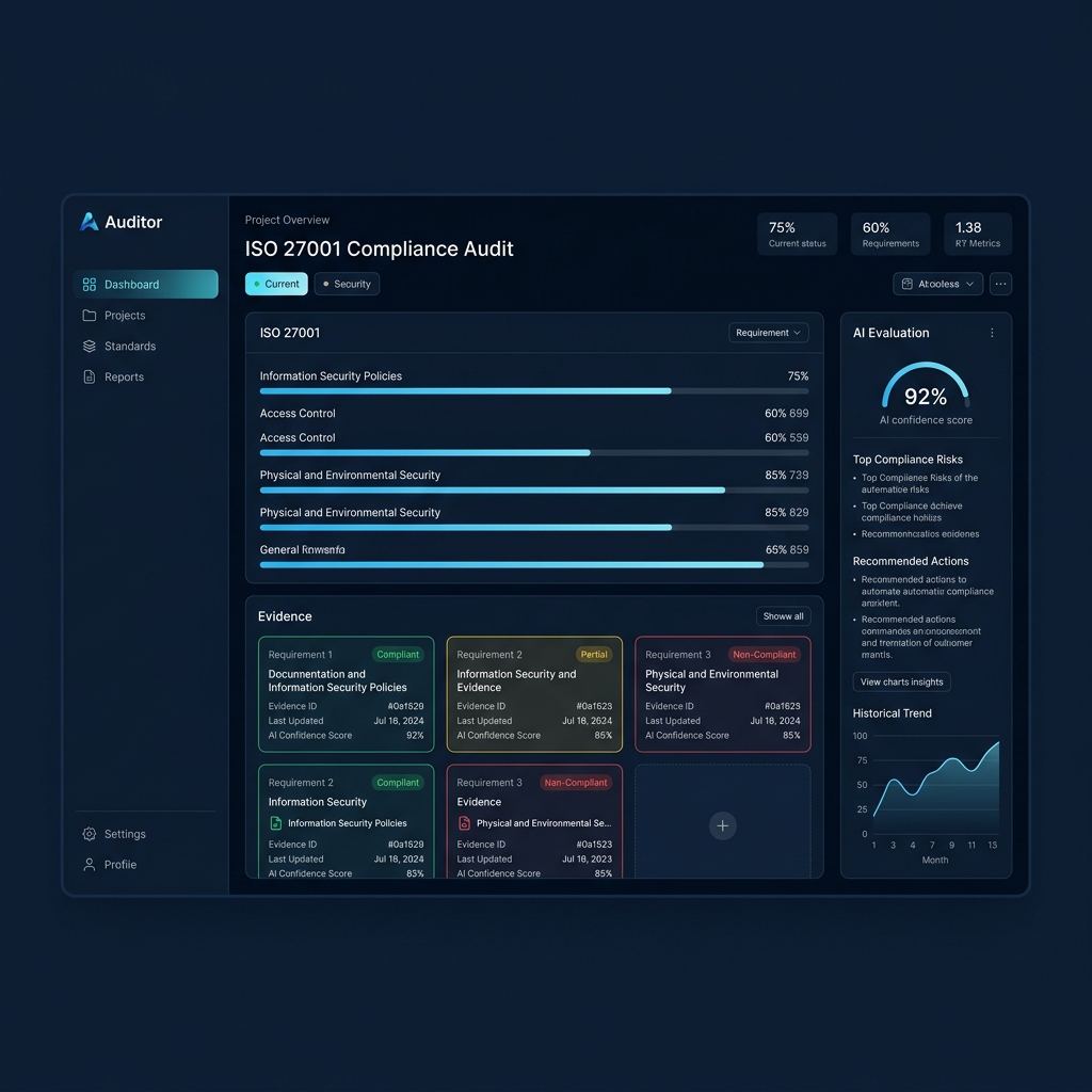 Dashboard da plataforma Auditrice